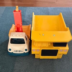 Yellow and Cream Kids Construction Truck Toy Set